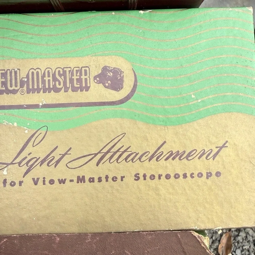 Vtg View-Master 1 Viewer 1 Bakelite Light Attachment Case With Reels